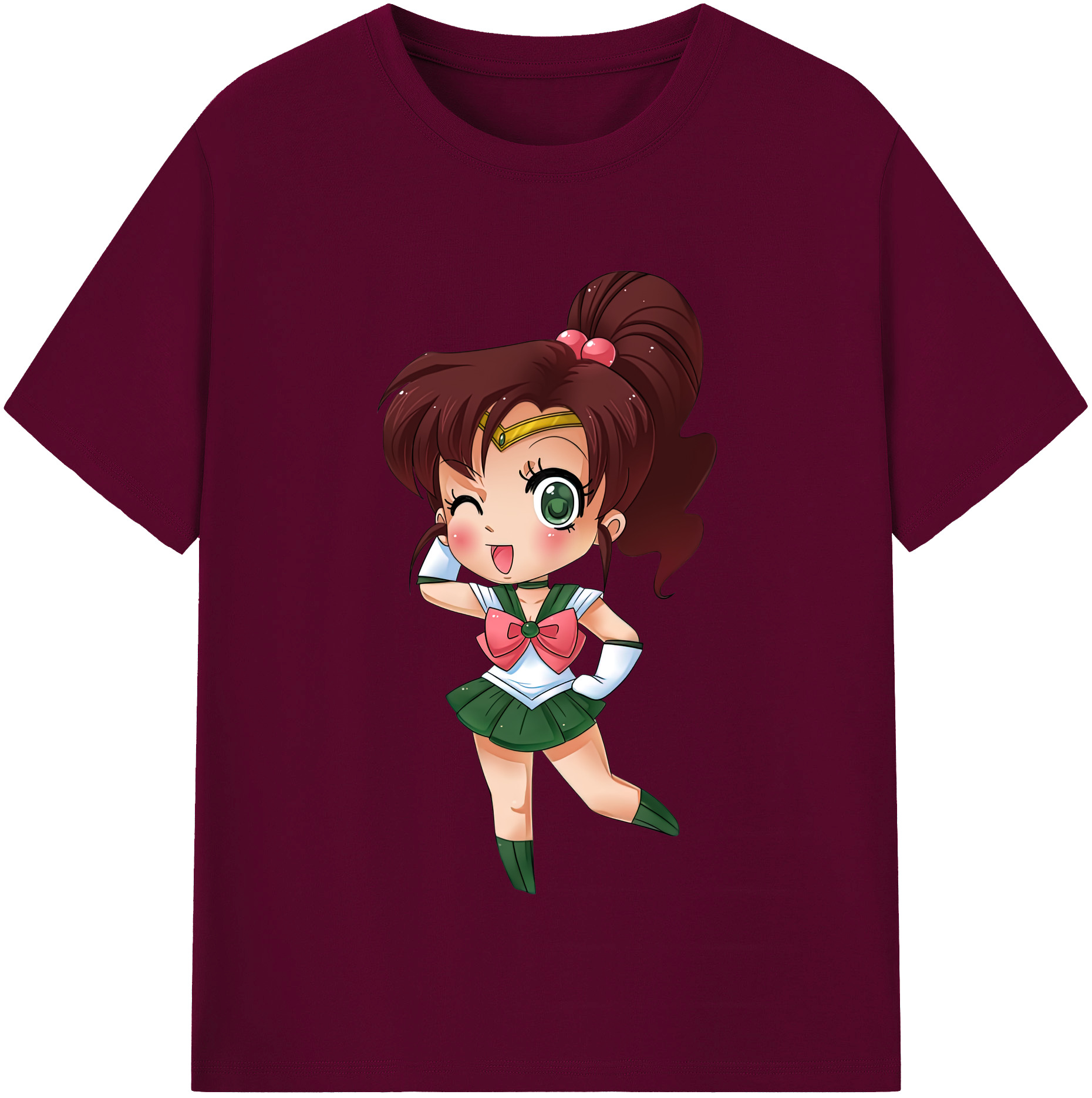 （画像用） 美少女戦士セーラームーン 木野 まこと きの まこと Sailor Moon Kino Makoto （セーラージュピター；Sailor Jupiter） レディースカジュアルプリントTシャツ（綿100％）